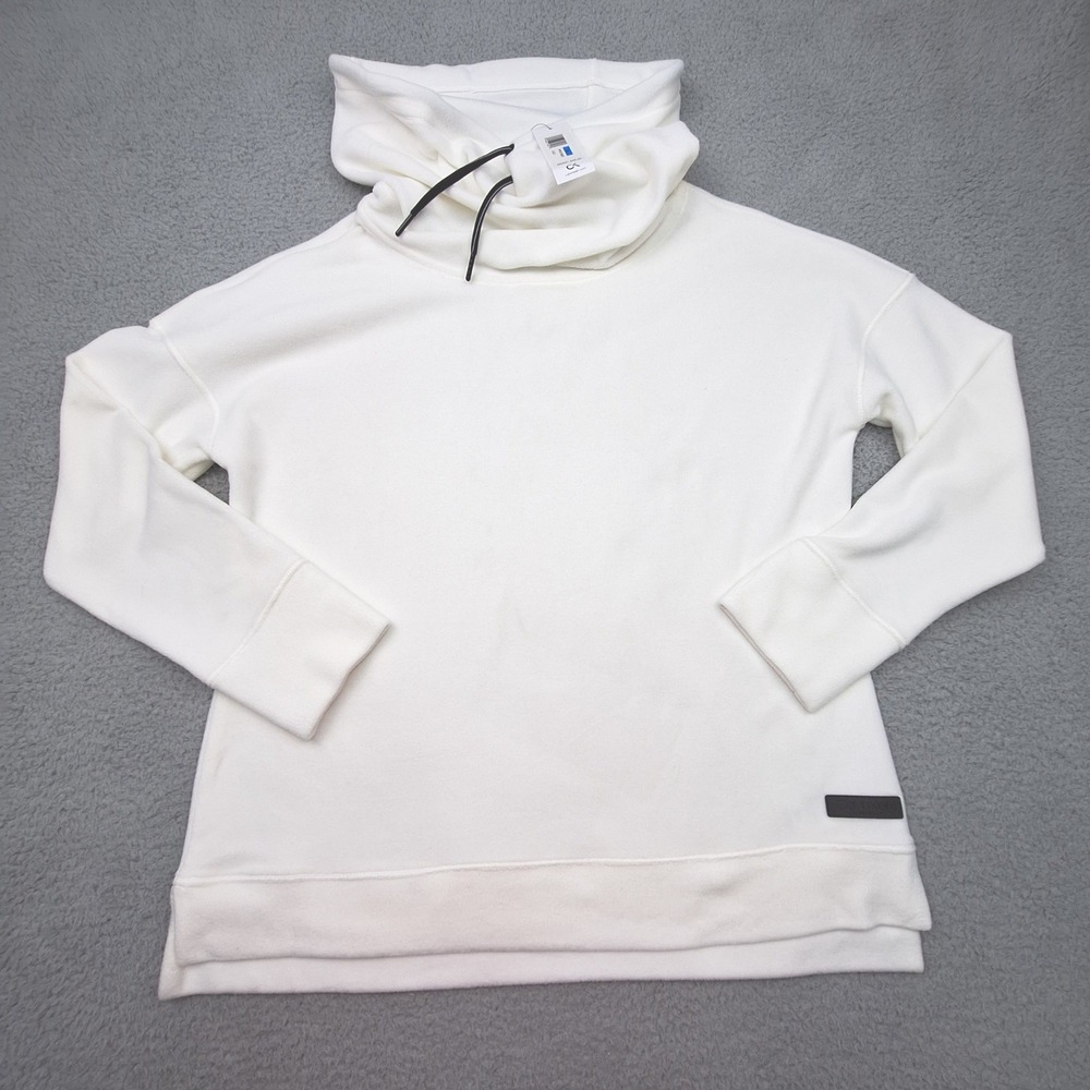 Calvin Klein Performance Sweatshirt Womens XL White Cowl Neck Fleece Soft Cozy